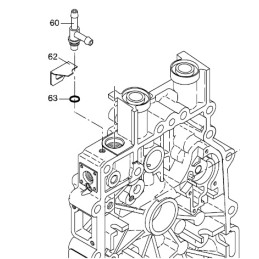 Hatz 1b20 1b30 fuel line tee 01756800