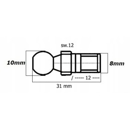 Ball pin fi 10, joint m 8 fi 10 ball