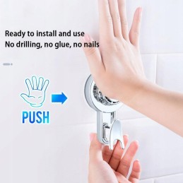 Bathroom hanger, swivel hooks with suction cup, 2 pcs