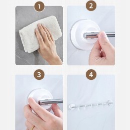 Bathroom hanger, swivel hooks with suction cup, 2 pcs