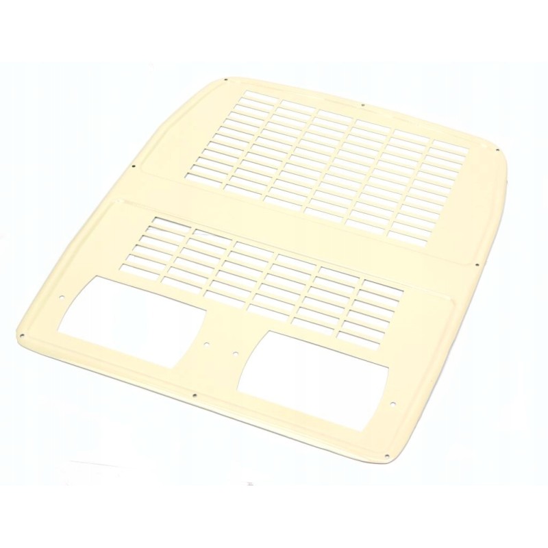 Powder-coated hood mesh with cutouts on the l