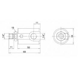 Angular linear swivel joint GG90 1 4 ohm