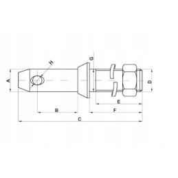 Lower link pin 146mm x 22mm