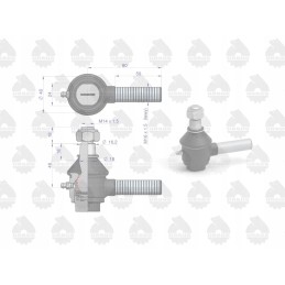 Left joint with nut 953519 c 330 original Ursu