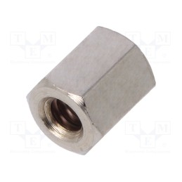 10 pcs x DREMEC - 110X06 - Screwed spacer sleeve, 6mm, Int.thread: UNC4-40, hexagonal, brass