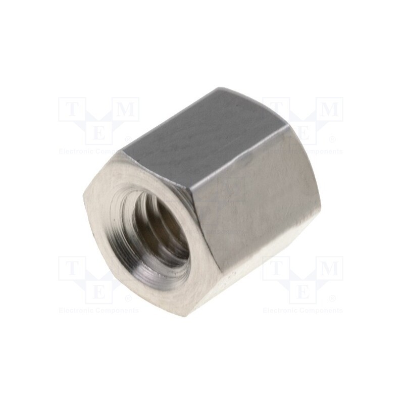 10 pcs x VOGT - M30005.00.65 - Screwed spacer sleeve, 5mm, Int.thread: M3, brass, nickel