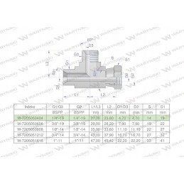 Asymmetrical hydraulic tee inch bba 1