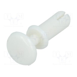 10 pcs x DREMEC - 8G4024.0X8.5W - Rivet, polyamide, L.rivet: 10mm, Panel cutout diam: 4.1mm, white