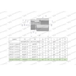 Metric hydraulic differential sleeve AB 30x2