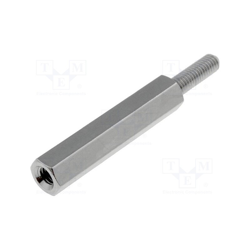 10 pcs x VOGT - M30025.01.65 - Screwed spacer sleeve, 25mm, Int.thread: M3, Ext.thread: M3, brass