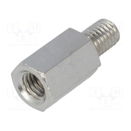10 pcs x DREMEC - 218X12 - Screwed spacer sleeve, 12mm, Int.thread: M5, Ext.thread: M5, brass