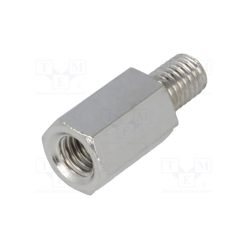 10 pcs x DREMEC - 218X12 - Screwed spacer sleeve, 12mm, Int.thread: M5, Ext.thread: M5, brass