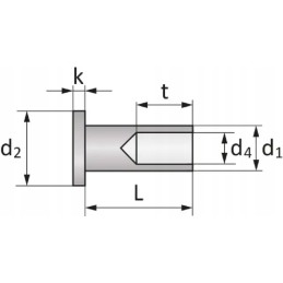Rivet for brake linings din 7338b