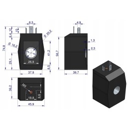 Distributor solenoid valve coil 16mm 30w 12v dc