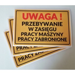 Warning sticker prohibition to stay within range