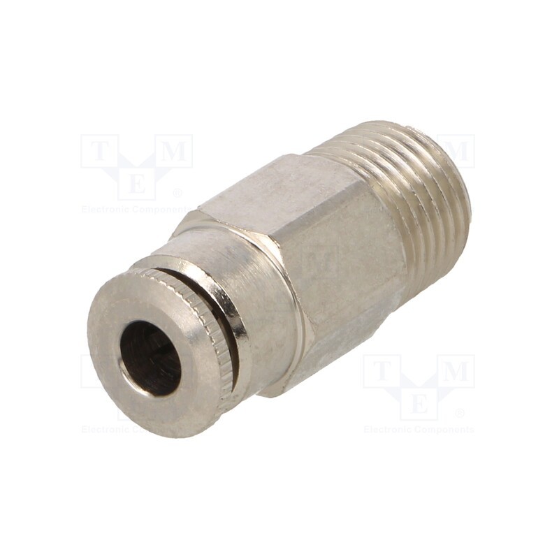 1 pcs x AIGNEP-58000 4-1/8 - Push-in fitting, straight, 0÷30bar, nickel plated brass