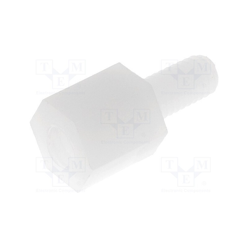 10 pcs x FIX&FASTEN - TP-6 - Screwed spacer sleeve, hexagonal, polyamide, M3, M3, 6mm