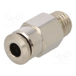 1 pcs x AIGNEP-58000 4-M8 - Push-in fitting, straight, 0÷30bar, nickel plated brass