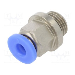 2 pcs x PNEUMAT-122.018-4 - Push-in fitting, straight, -0.95÷15bar, nickel plated brass