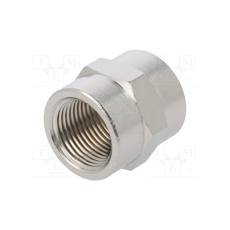 1 pcs x PNEUMAT-401835 - Muff, straight, nickel plated brass, Thread: G 3/8', max.300°C
