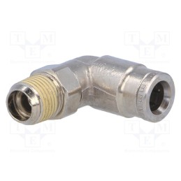 1 pcs x NORGREN HERION-101470618 - Push-in fitting, angled, nickel plated brass, Thread: BSP 1/8'