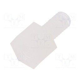 10 pcs x FIX&FASTEN - TP-4 - Screwed spacer sleeve, hexagonal, polyamide, M3, M3, 4mm