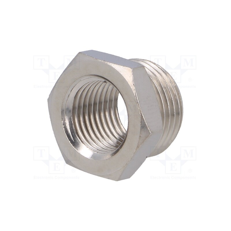 2 pcs x PNEUMAT-2090 3/8-1/4 - Nipple, reductive, nickel plated brass, Input thread: G 3/8'