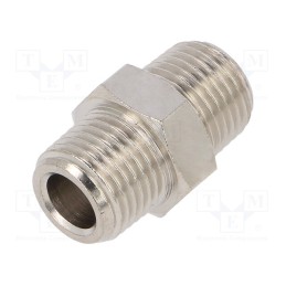 2 pcs x PNEUMAT-36533 - Nipple, straight, nickel plated brass, Thread: G 1/8', max.300°C