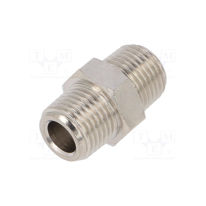2 pcs x PNEUMAT-36533 - Nipple, straight, nickel plated brass, Thread: G 1/8', max.300°C