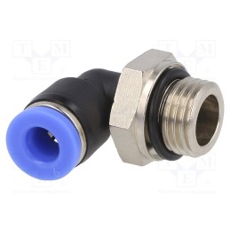 2 pcs x PNEUMAT-125N.014-6 - Push-in fitting, angled 90°,twistable, -0.95÷15bar, Thread: 1/4'