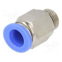 2 pcs x PNEUMAT-122.014-10 - Push-in fitting, straight, -0.95÷15bar, nickel plated brass