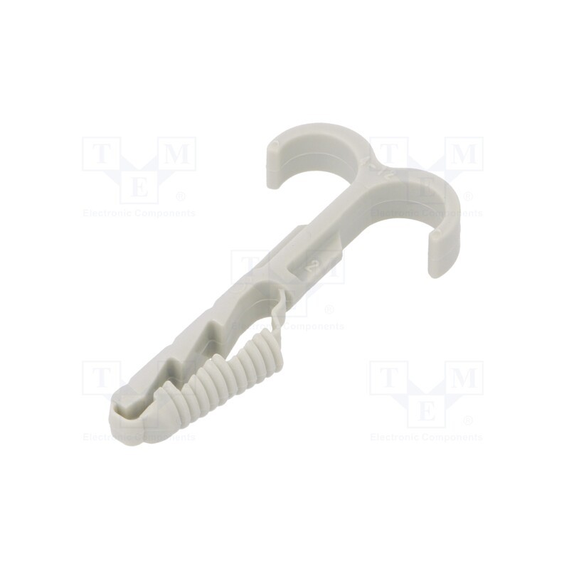 10 pcs x OBO BETTERMANN - 1974 2X4-12 - Holder, Cable P-clips,for braids,protective tubes, light grey