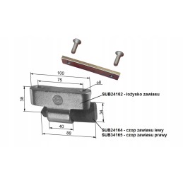 Aluminum side hinge for welding l100 with spacer