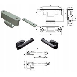 Aluminum side hinge for welding l100 with spacer