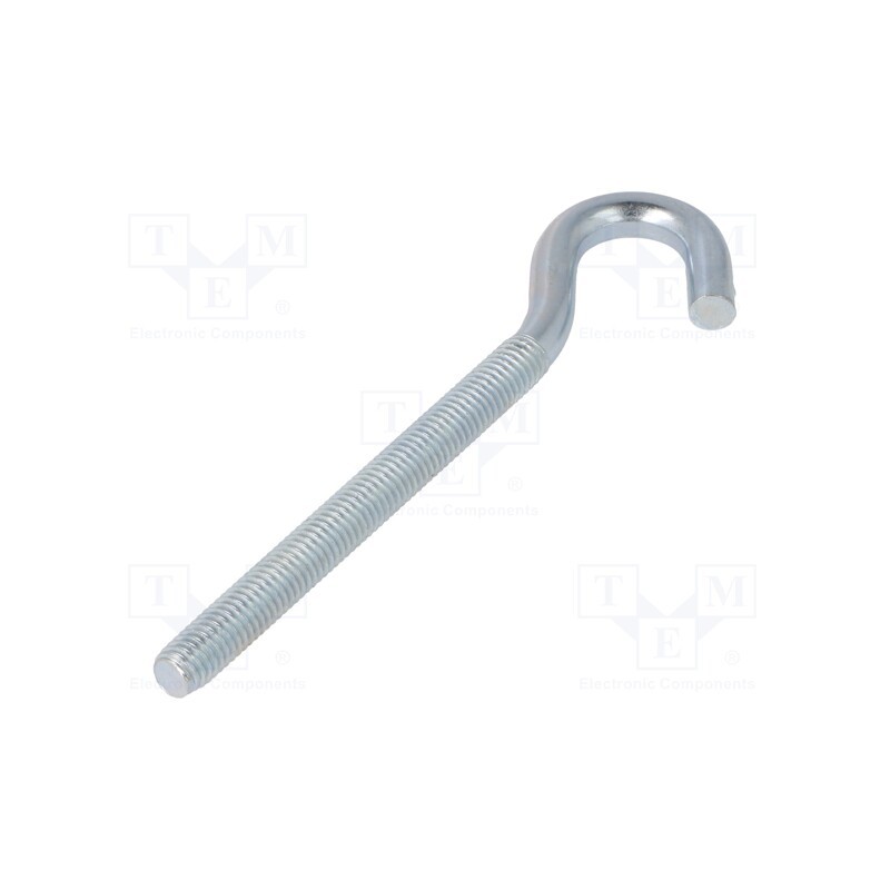 10 pcs x DROMET - HZ.8120 - Hook, angular, steel, zinc, Thread len: 80mm, Overall len: 120mm