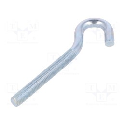 10 pcs x DROMET - HZ.8100 - Hook, angular, steel, zinc, Thread len: 60mm, Overall len: 100mm