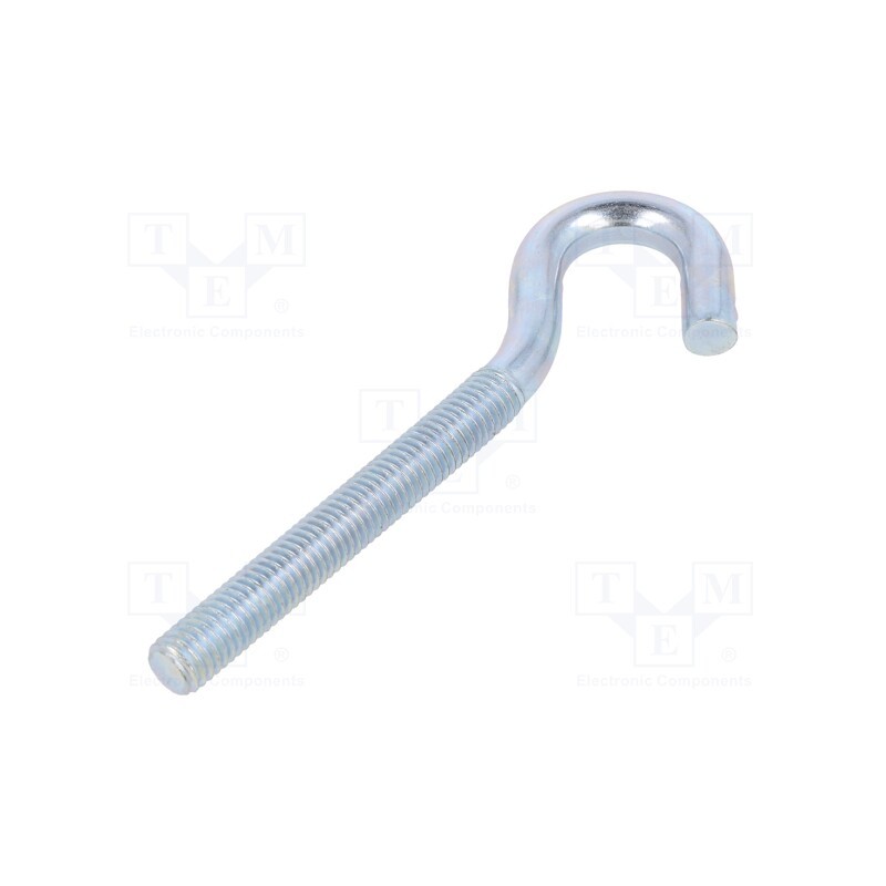 10 pcs x DROMET - HZ.8100 - Hook, angular, steel, zinc, Thread len: 60mm, Overall len: 100mm