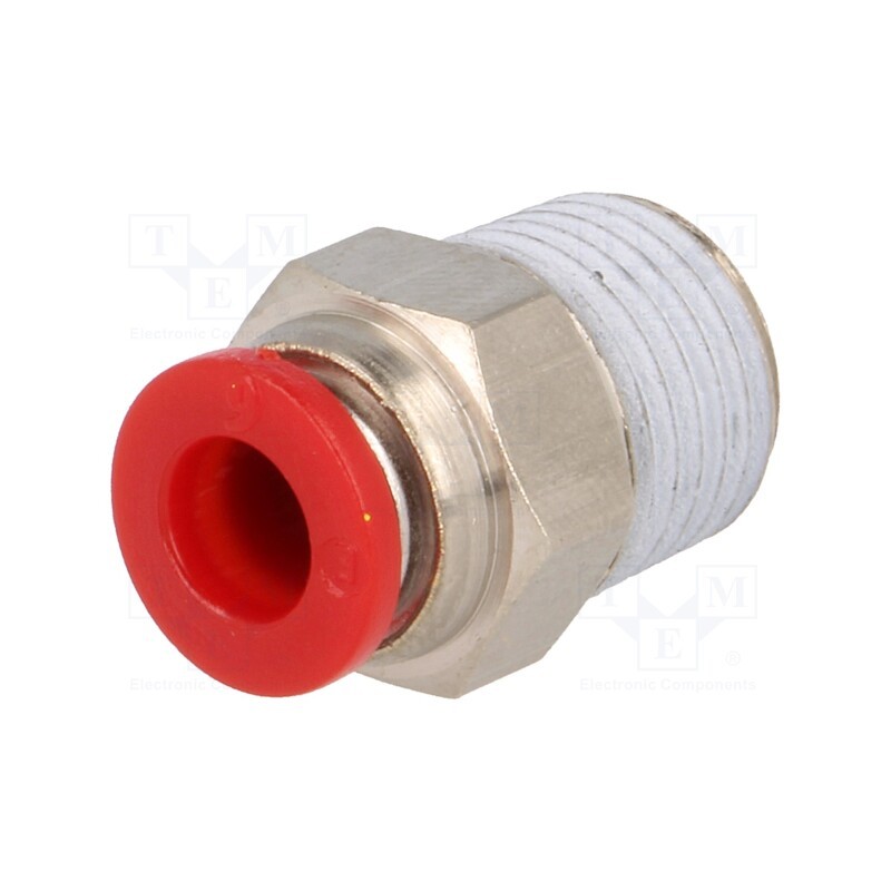 1 pcs x NORGREN HERION-C01250628 - Push-in fitting, straight, PBT, Thread: BSP 1/4'