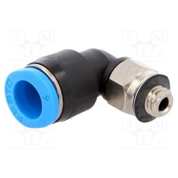 1 pcs x FESTO-153335 - Push-in fitting, angled 90°, -0.95÷6bar, Gasket: NBR rubber, QSM