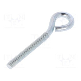 10 pcs x DROMET - HO.8100 - Hook, ring, steel, zinc, Thread len: 60mm, Overall len: 100mm