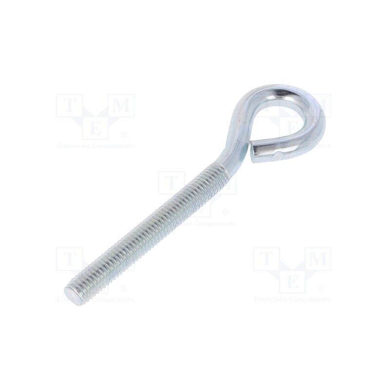 10 pcs x DROMET - HO.8100 - Hook, ring, steel, zinc, Thread len: 60mm, Overall len: 100mm
