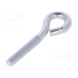 10 pcs x DROMET - HO.6.60 - Hook, ring, steel, zinc, Thread len: 31mm, Overall len: 60mm