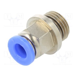 2 pcs x PNEUMAT-122.014-6 - Push-in fitting, straight, -0.95÷15bar, nickel plated brass