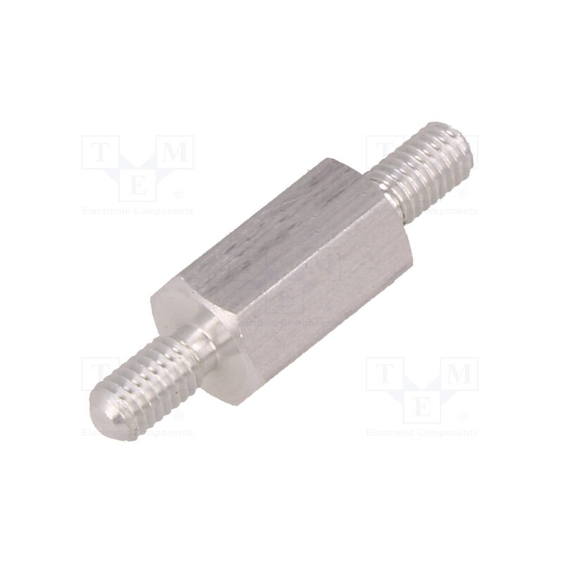 10 pcs x DREMEC - 435X10 - Screwed spacer sleeve, 10mm, Ext.thread: M3, hexagonal, aluminium