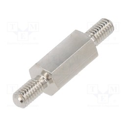 10 pcs x DREMEC - 414X10K - Screwed spacer sleeve, 10mm, Ext.thread: M3, hexagonal, brass