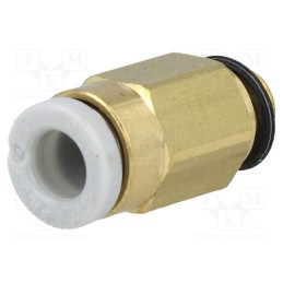 1 pcs x SMC-KQ2H04-M5A - Push-in fitting, threaded,straight, -1÷10bar, brass, Thread: M5