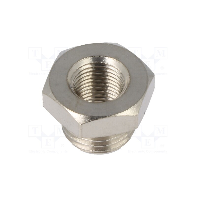 2 pcs x PNEUMAT-2090 1/4-1/8 - Nipple, reductive, nickel plated brass, Input thread: G 1/4'