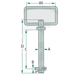 Pin with handle and protection 32x190 200321
