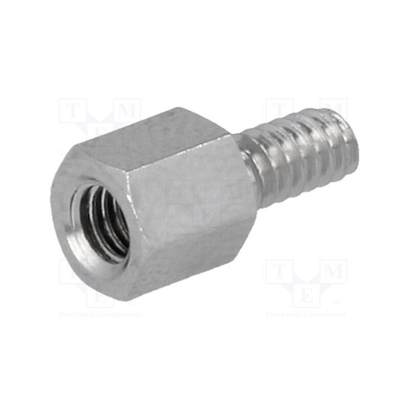 10 pcs x DREMEC - 2130X05/6 - Screwed spacer sleeve, 5mm, Int.thread: M3, Ext.thread: UNC4-40