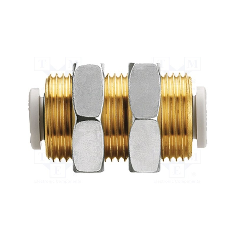 1 pcs x SMC-KQ2E08-00A - Push-in fitting, threaded,straight, -1÷10bar, brass, Thread: M16